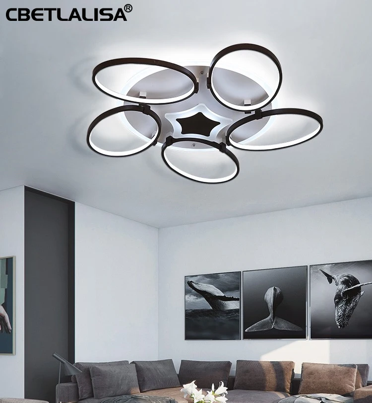 Modern LED chandelier for living room bedroom kitchen 2/4 remote control ceiling | Освещение
