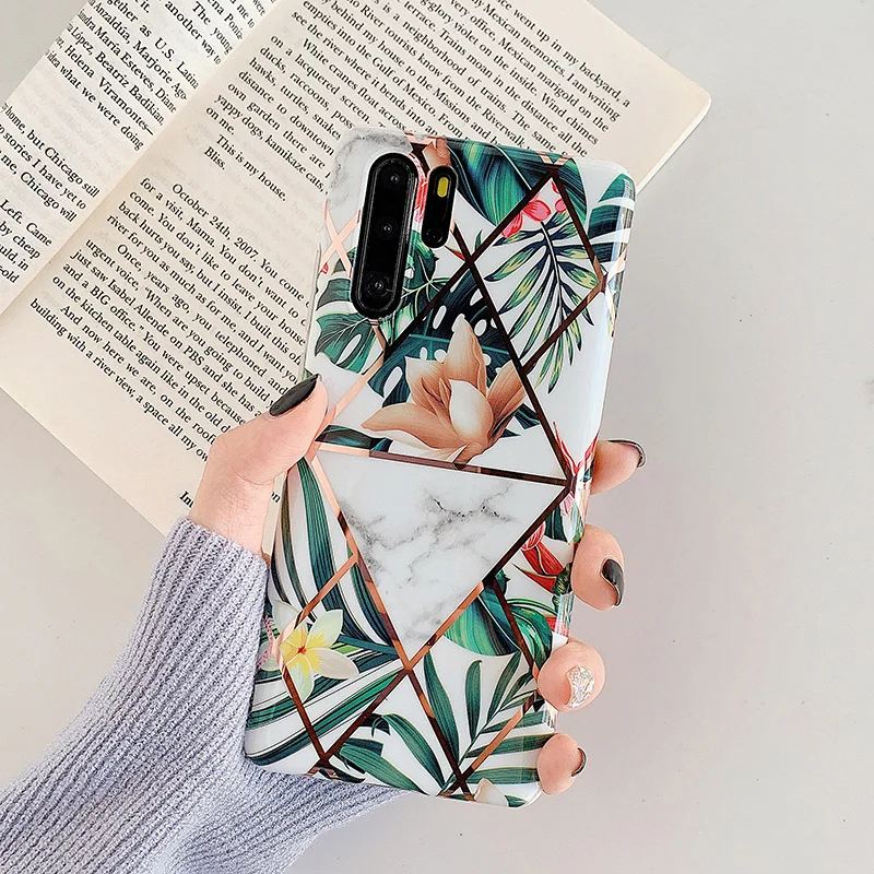 Чехлы для телефонов с покрытием для huawei P20 P30lite mate 20Pro Lite Цветы Листья мягкий чехол для huawei mate 30 30Pro задние чехлы