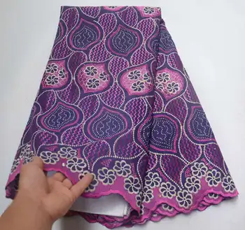 

Best Selling Flower Soft Cotton Women Dress Swiss Voile Lace High Quality Embroidered Fabric DIY Trim Sewing African Lace Fabric