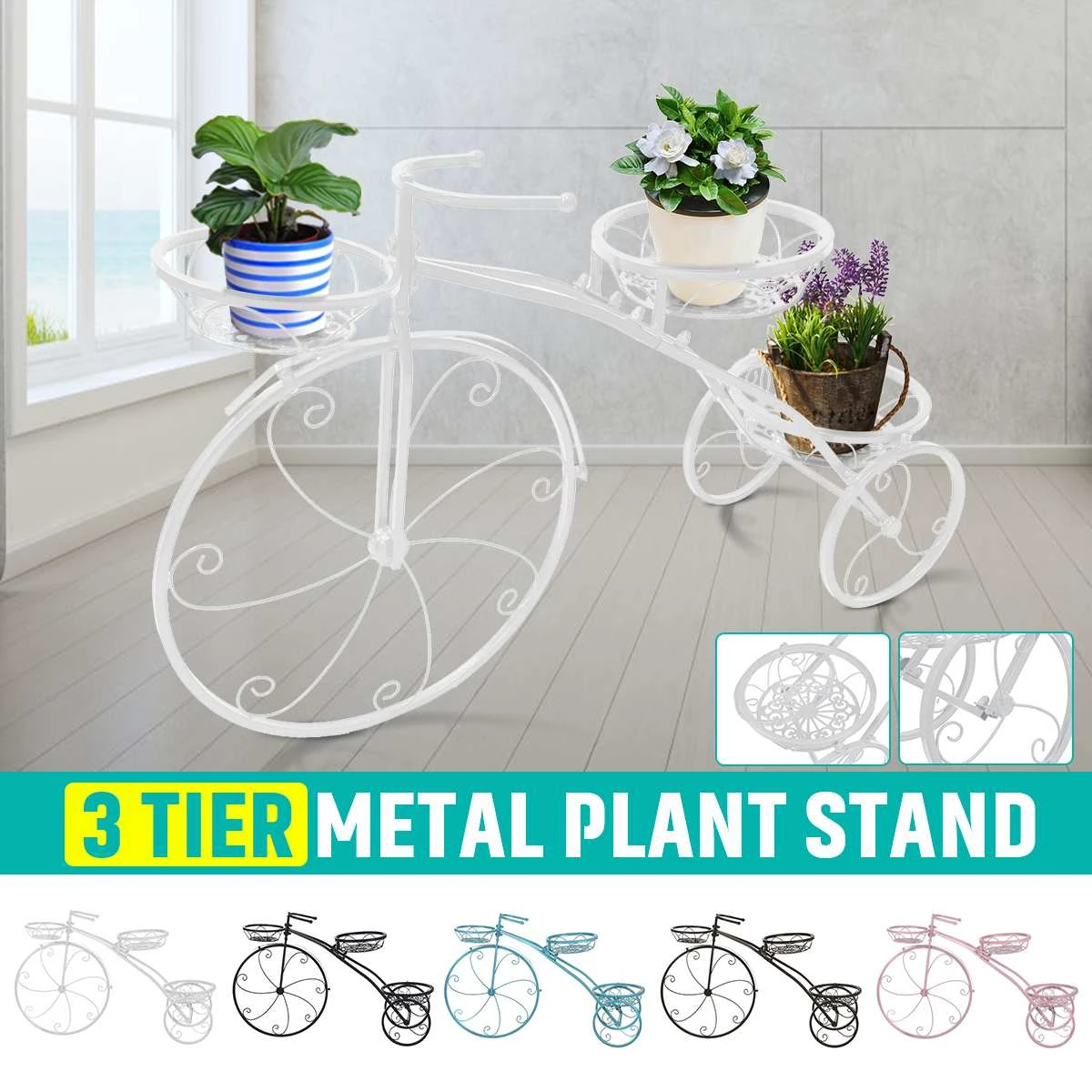 Bicycle Decor Plant Pot Flower Basket Tricycle Bike Design Flower Basket Storage Party Decoration Pots Pots Home Flower Garden