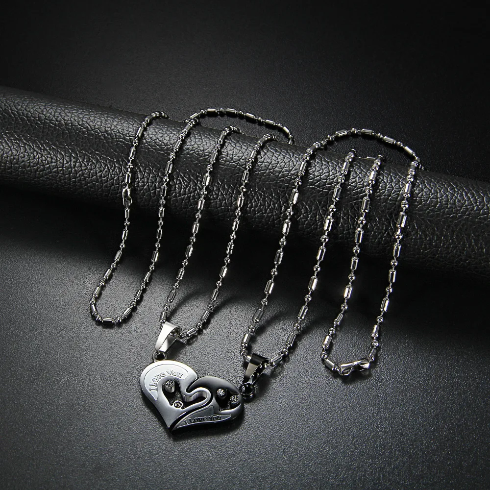 2 Piece Matching Couples Lovers No Tarnish Stainless Steel I