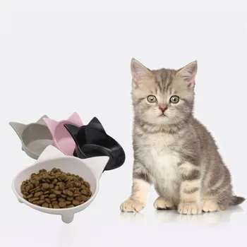 

New pet bowl cat bowl cute creative cat shaped bowl dog bowl cat bowl Non-Slip pet food bowl multicolor optional