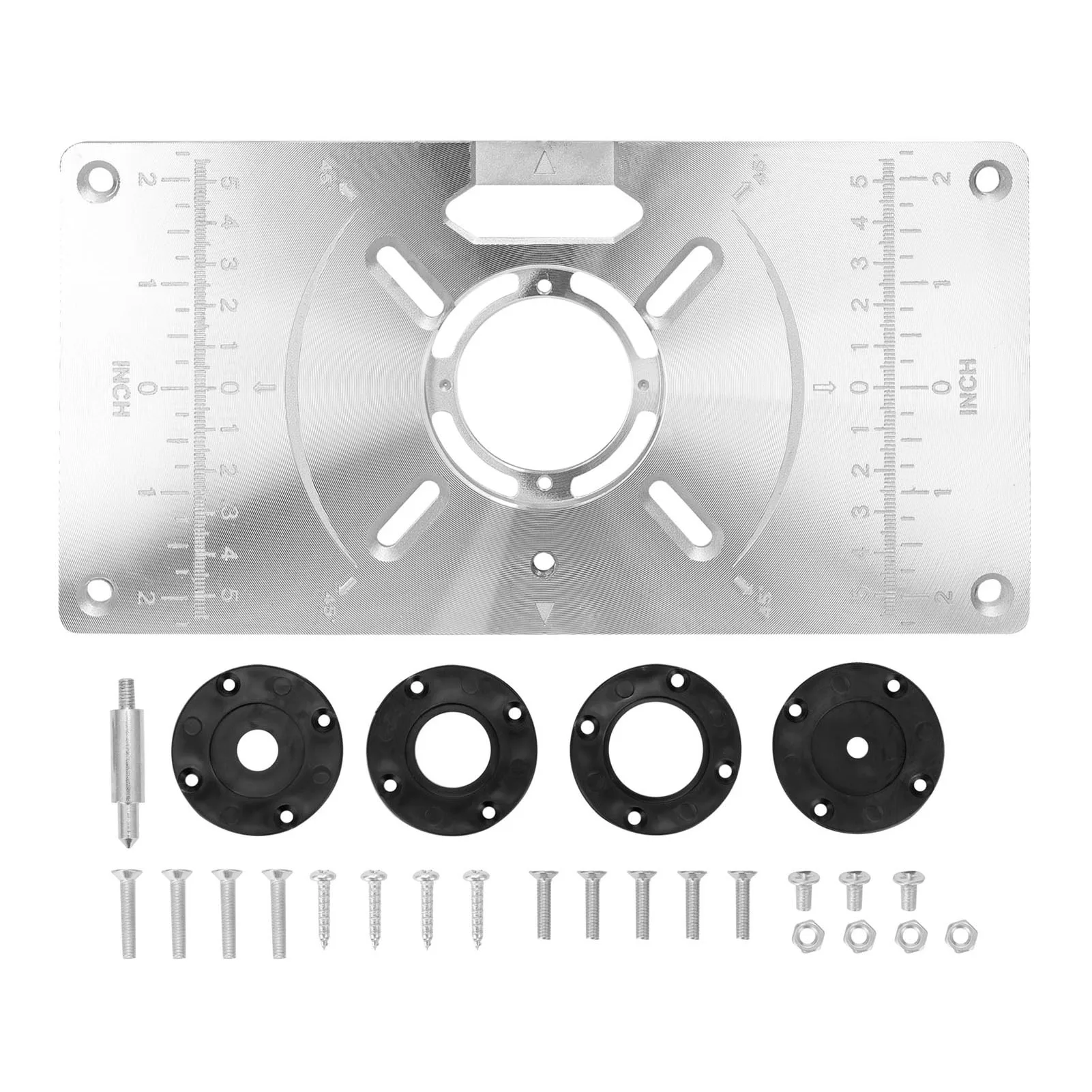 antique woodworking bench Router Table Insert Plate Aluminum Trimming Machine Engraving Flip Board with 4 Rings for Woodworking portable woodworking bench Woodworking Machinery