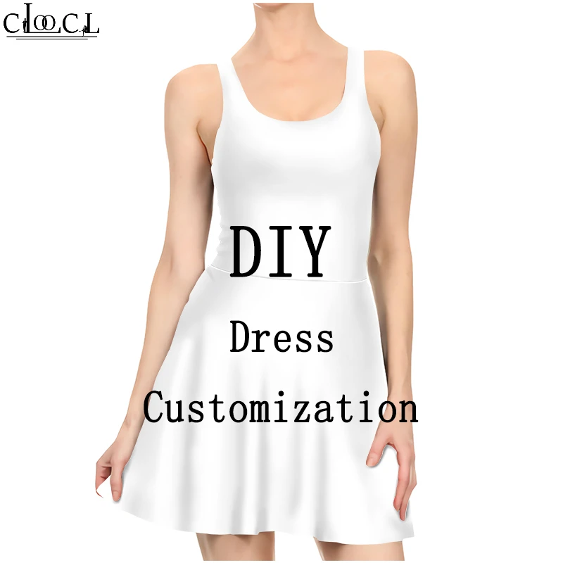

Fashion Dress Women 3D Print DIY Personalized Design Pleated Dress Own Image/Photo/Star/Singer/Anime Ladies Casual Dresses