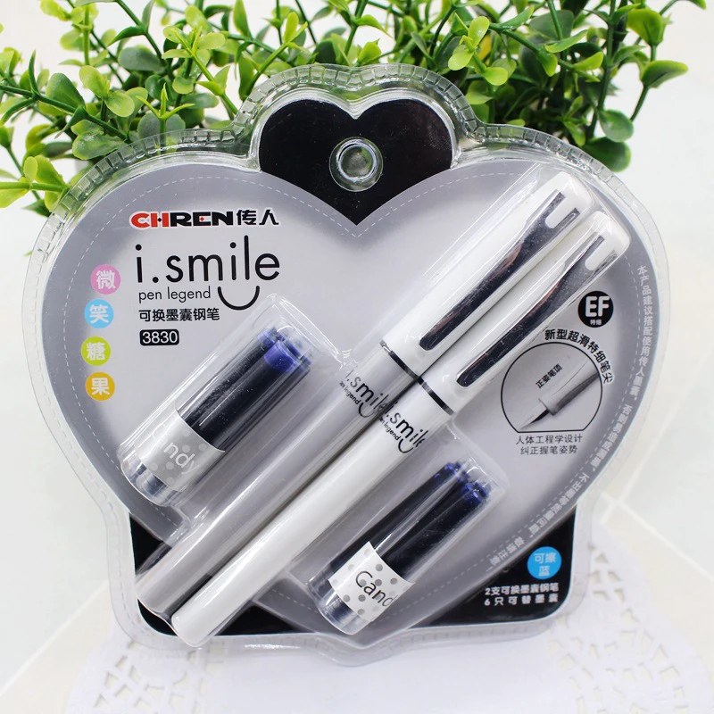 Милый перьевая ручка EF набор стираемых синих чернильных ручек для студентов kawaii