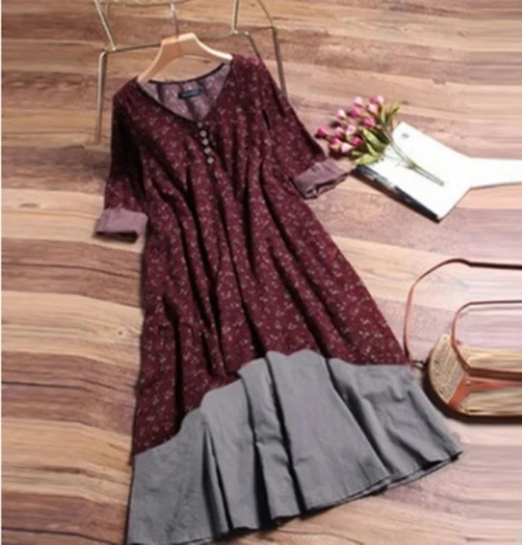 

Women Autumn Fall Long Sleeve Button Princess Dress Vestido Loose Women Summer Dress Robe Vintage S M L XL 2XL 3XL 4XL 5XL