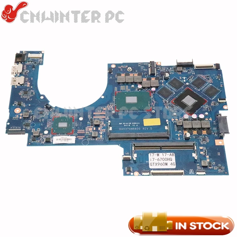 NOKOTION для HP OMEN 17-W 17-AB Материнская плата ноутбука 857389-601 857389-001 857388-601 DAG37AMB8D0 I7-6700HQ ЦП