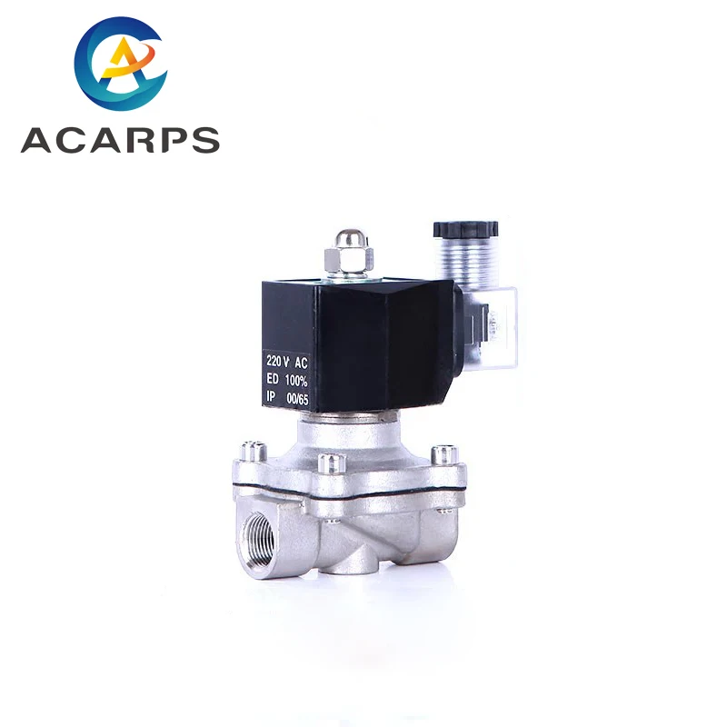 

Нормально закрытый электромагнитный клапан из нержавеющей стали, 3/4 дюйма, IP65, DN20, реле управления трубами, водяные клапаны 12 В, 24 В, 110 В, 220 В
