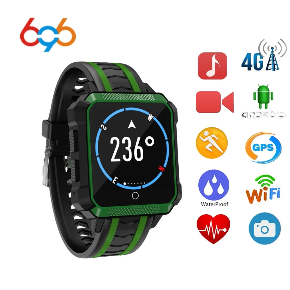 696 H7 Sports GPS Watch Android 4G LTE SIM Card Smart Watch IP68 With Camera Heart Rate Monitor Wifi bluetooth BT Smartwatch Men