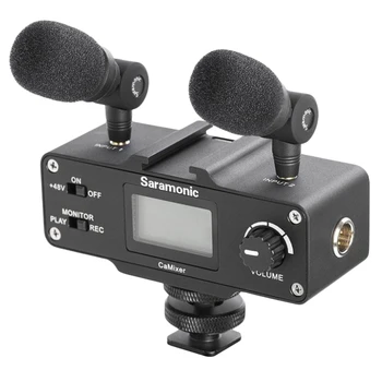 

Saramonic Camixer Video Microphone Dual Stereo Condenser Digital Mixer 48V Phantom Power Preamp for Dslr Cameras and Camcorders