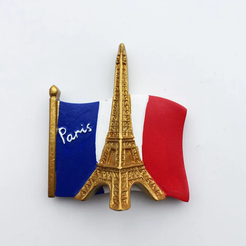 French Eiffel Tower three-dimensional flag handmade painted tourism souvenir decoration crafts | Дом и сад