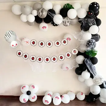

Halloween Balloons Garland DIY kit Crazy Halloween Happy Birthday Party Decorations Arch for Kids with Stretch Spider Halloween