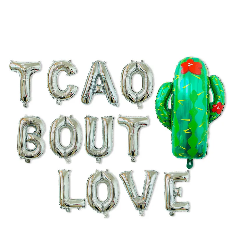 Розовое золото серебро кактус бокалы буквы &quotTACO but A Babt&quot алюминиевый воздушный