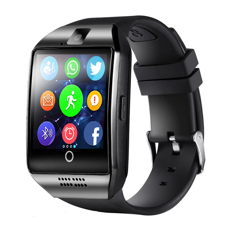 

For Android Bluetooth Smart Watch SIM Card Watch Men Q18 With Touch Screen Big Battery Support TF Sim Card Camera