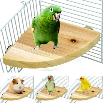 

Hamster Bird Perch Platform Stand Pet Wooden Small Animals Playground Cage Accessories For Budgies Parakeets Black Parrots