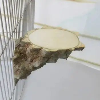 

New 10cm Pet Hamster Platform Wood Perch Bird Parrot Squirrel Playing Jumping Stand Board Cage Accessories Small Animal Supplies