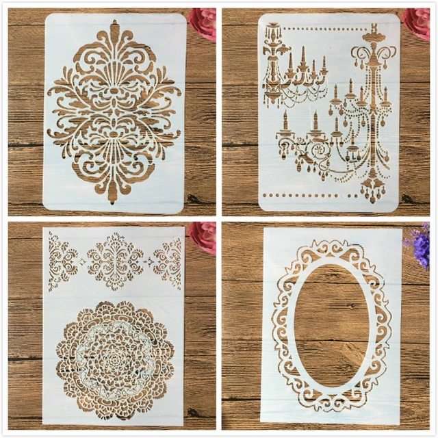 Circle Flower Motif Embossing 12 x 12 Stencil