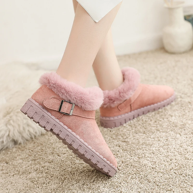 

2019 Winter New Women Snow Boots Plus Plush Keep Warm Ankle Boots Comfortable Non-slip Fur Winter Boots