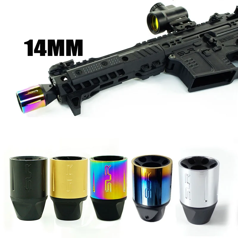 

TOtrait Alloy CCW SLR SLH 14mm 19mm Negative Thread Barrel Brake Cap Airsoft AEG GBB AR15 M4/M16 Airgun Paintball Accessories