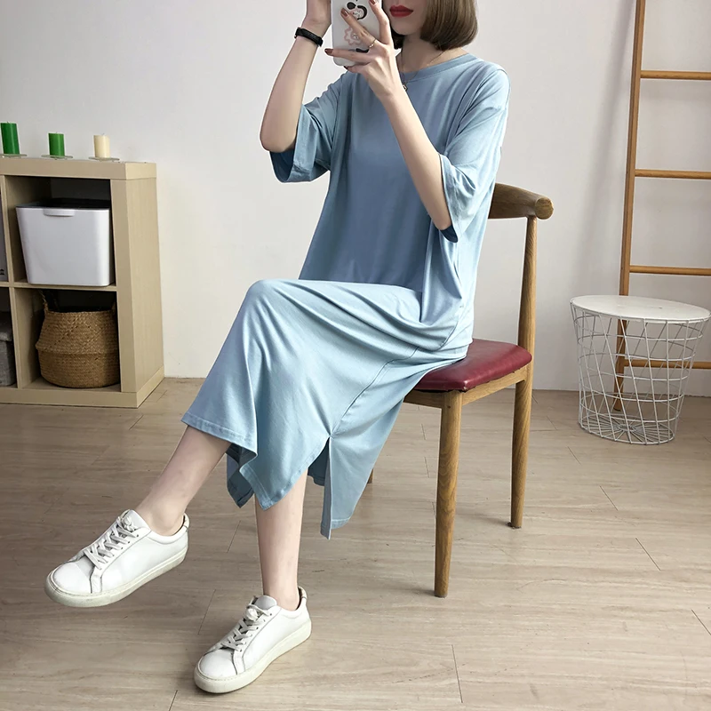 Good Value Dress Breastfeeding-Clothes Summer Pregnant-Women's Thin Top Modal Cotton Solid Maternity LWyKmXZdN