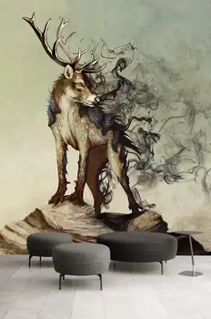 

[Self-Adhesive] 3D Elk WG375 Wall Paper mural Wall Print Decal Wall Murals Belly