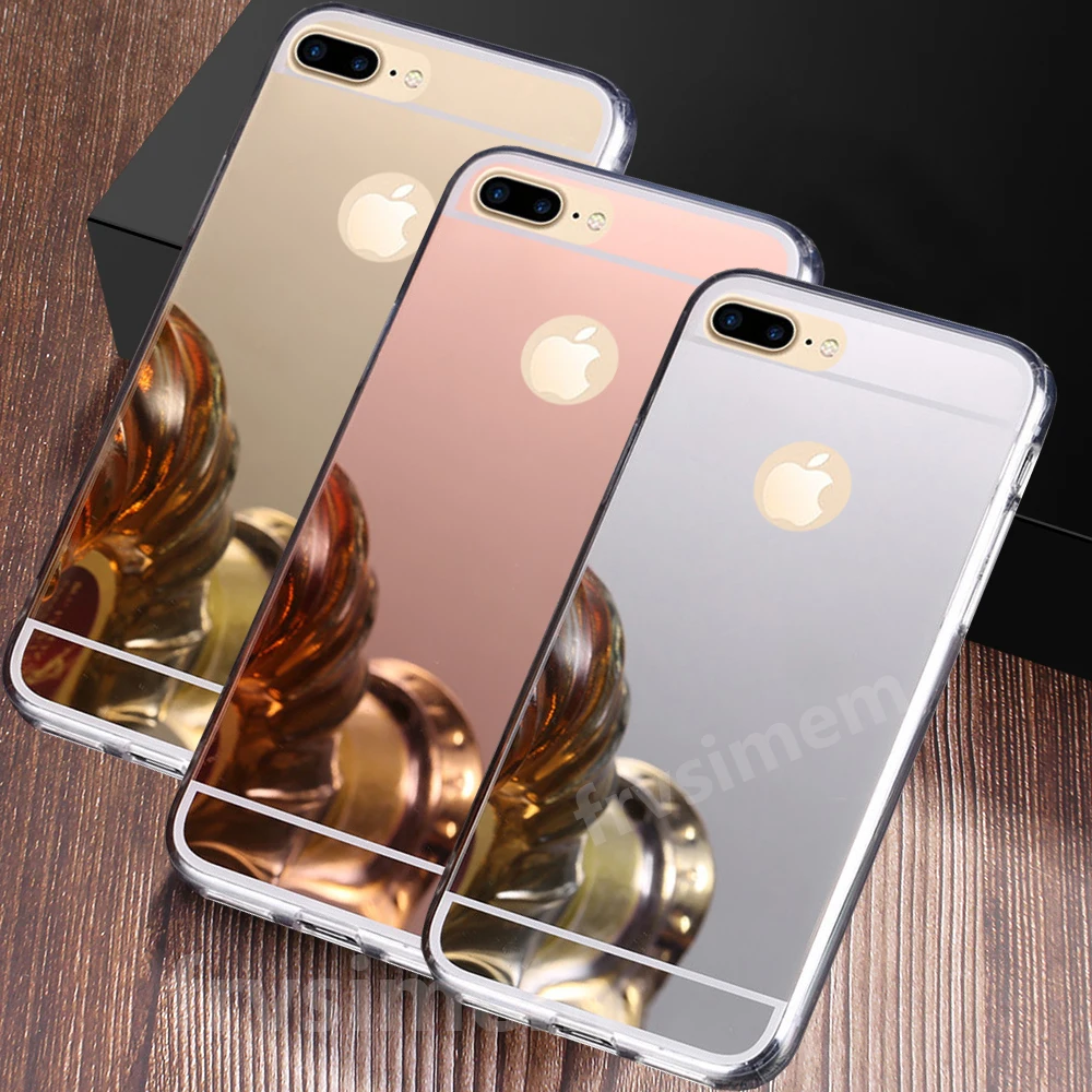 Покрытие зеркальный чехол для iphone 11 12 mini Pro Max 5 5s SE старый 6 6s 8 7 Plus XR X XS 10 мягкий