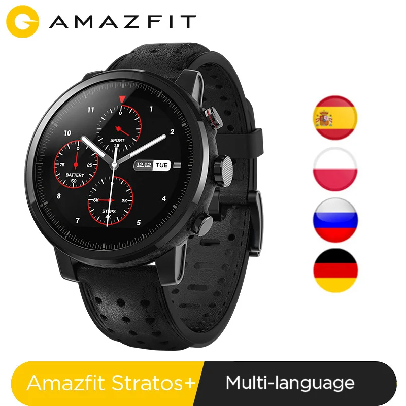 Xiaomi huam Amazfit Stratos 2, умные часы для плавания, глобальная версия, спортивные Смарт-часы xiaomi, gps, пульсометр, gps, 5 АТМ, водонепроницаемые