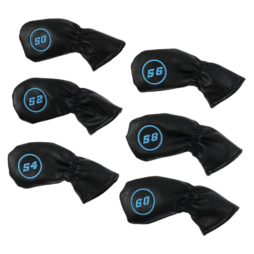 6pcs/lot Golf Irons Head Cover Protector Wedge Iron Club Guard with Elastic Band