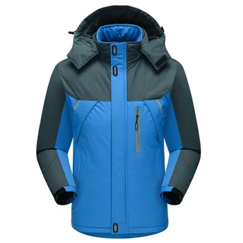 

Male Blue Oversize 5XL Overcoat Outdoor Hooded Parka Jacket Winter Warm Snow-outwear Thick Coat Zipper Casual Tops