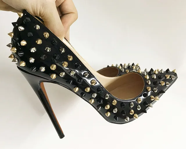 sepatu heels Christian Louboutin Follies Strass Studded Slingback Pumps  70mm in Black Suede Heels | Tinkerlust