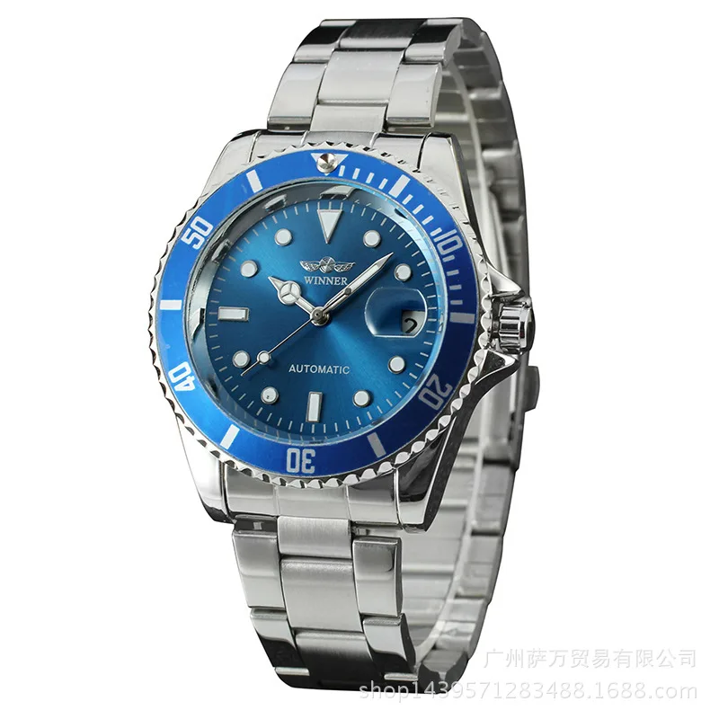 

Winner Automatic Analog Watch Steel Belt MEN'S Watch Calendar Business Casual