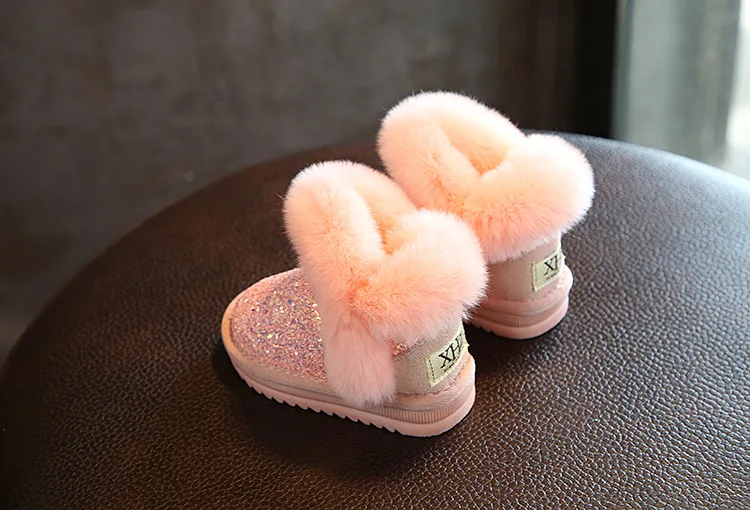 Г. Зимние Детские модные зимние Ботинки Толстая детская хлопковая обувь теплые плюшевые ботинки с мягкой подошвой для маленьких девочек зимние лыжные ботинки для малышей