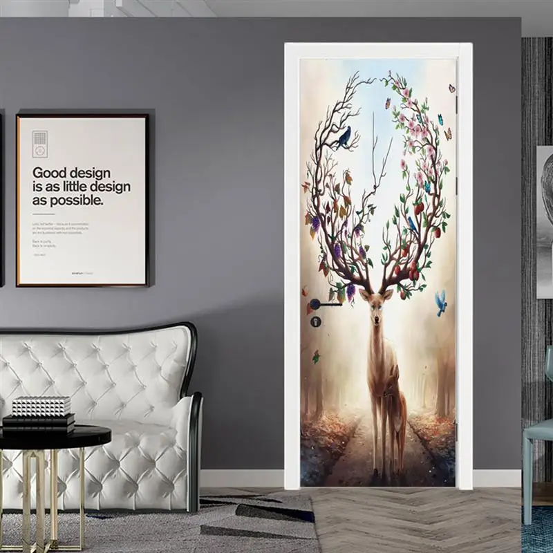 

Creative Door Stickers Wardrobe Sliding Door Renovation Stickers Refrigerator Stickers Waterproof Self-adhesive Wall Stickers