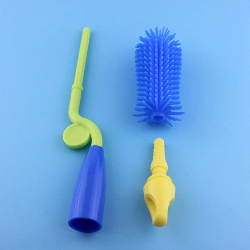 

360 Rotation Bottlebrush Baby Bottle Brush Silicon Baby Milk Feeding Bottle Brush Nipple Cleaning Cup Scrubber Washing Brushes