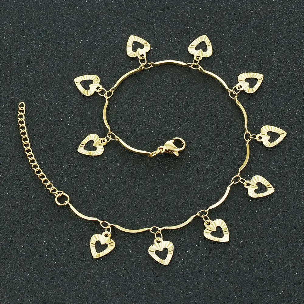 

Ankle Chain Leaves Palm Heart Pendant Anklet Silver Gold Summer Beach Leg Foot Jewelry Anklets For Women Bracelets Barefoot