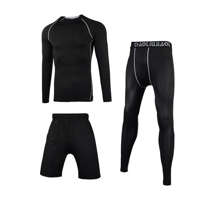 Men Sportswear Compression Sport Suits Quick Dry Running Sets Clothes Sports Joggers Training Gym Fitness Tracksuits Running Set Men sportswear 3-4