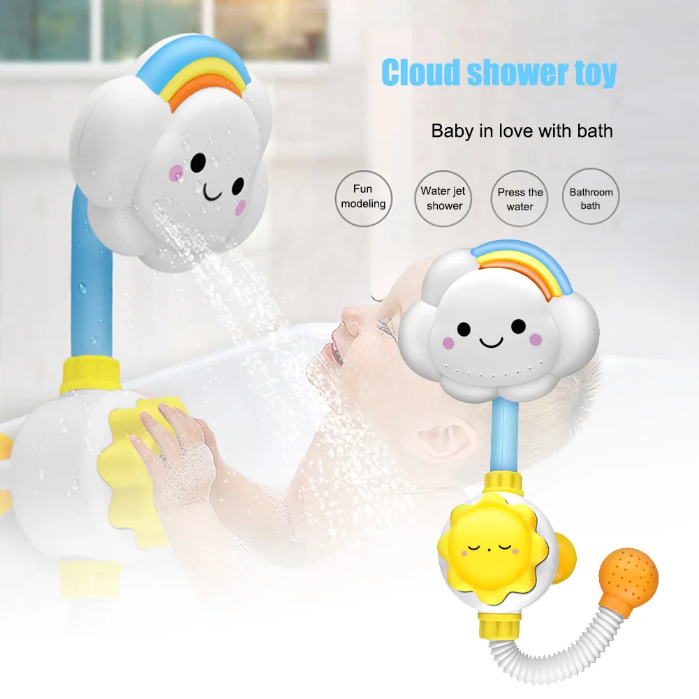 Детские игрушки для купания детей резиновые облака Радужные капли дождя пляжные