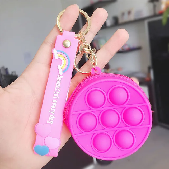 New Popit Mini Money Wallet Fingertip Toys Push Bubble Popite Pendant Bag Hot Sale Adult Decompression Toys Children Anti-Stress circle 06