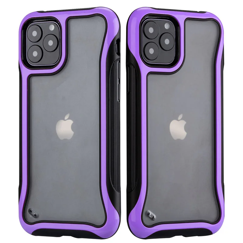 Purple Противоударный Матовый ТПУ чехол три в одном для iPhone 11 Pro Max Xr X Xs Max 6s 6 7 8 Plus чехол для телефона - Цвет: Purple