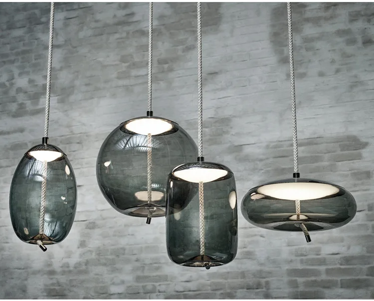 Современные светодиодные металлические подвесные светильники из кованого железа стеклянный круглый шар латунный стержень подвесной