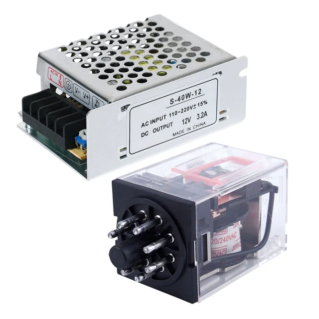 Trasformatore Driver alimentatore interruttore 12V 3.2A 40W con relè di  potenza PCB tensione bobina ca 220V/230V 8 pin - AliExpress