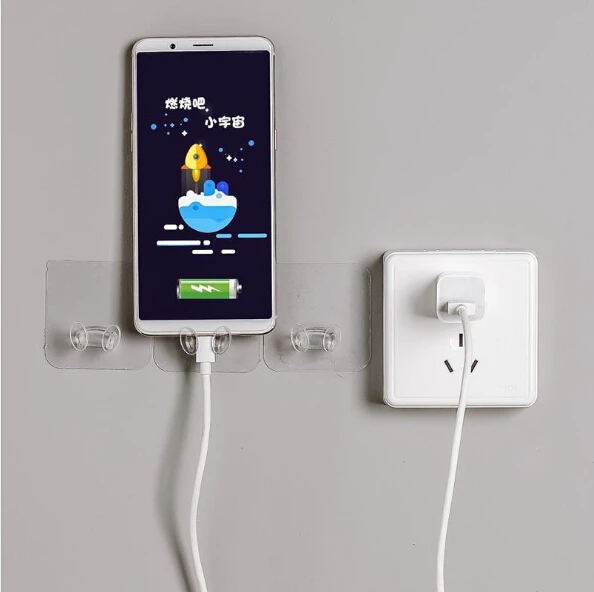 Powerful Seamless Adhesive Electrical Wire Plug Hook  Bathroom Kitchen Wall Towel Traceless Plug Hooks 30FP13