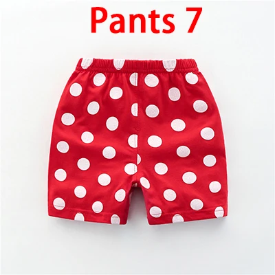 Pants 7 Детские эластичные шорты со средней талией для маленьких девочек; летняя повседневная одежда для детей; Прямые облегающие укороченные штаны - Цвет: Pants 7