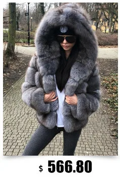 Новинка! Модное темно-серое пальто с натуральным мехом, Женское пальто с натуральным лисьим мехом, зимняя теплая одежда с рукавами три четверти