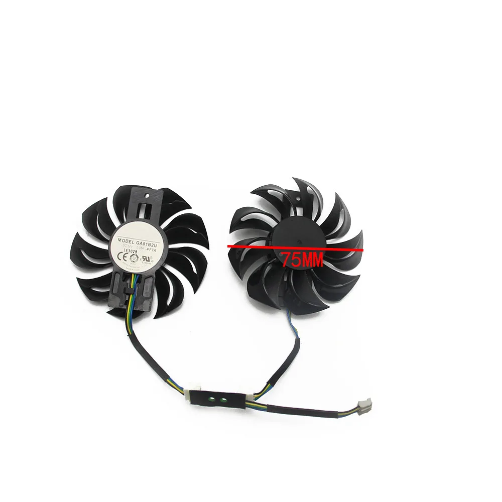 Вентилятор Охлаждения видеокарты GA81B2U DC12V 0.38A RX 460 для DATALAND PowerColor RX460