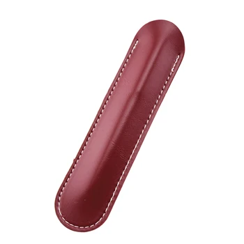 

Student Pencil Storage Sleeve Pouch Protective Handcrafted Gift Solid School Pen Bag PU Office Single Accessories Portable