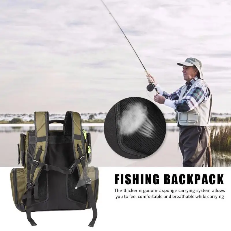 25L Fishing Bag Large Capacity Multifunctional Outdoor Fishing Tackle Accessories Storage Backpack Bag