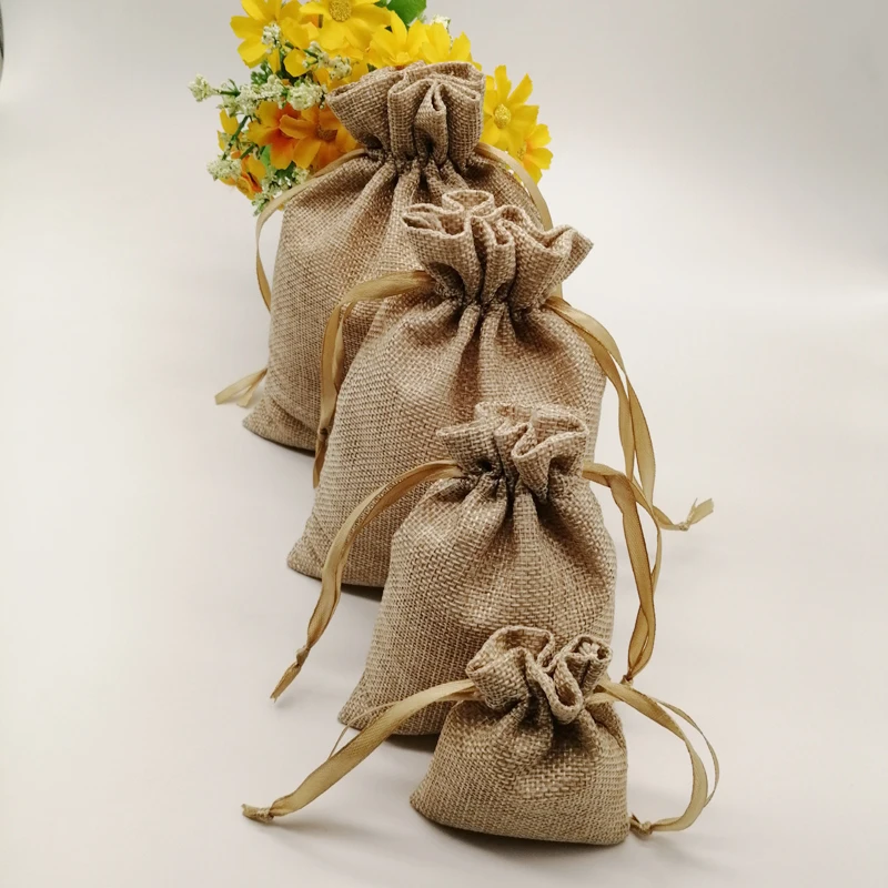 500pcs Silk Ribbon Drawstring Bag Sack Jute Bag Small Jewelry Bags Pouch for Jewelry Gift Packaging Bag Wedding Display Diy Gift
