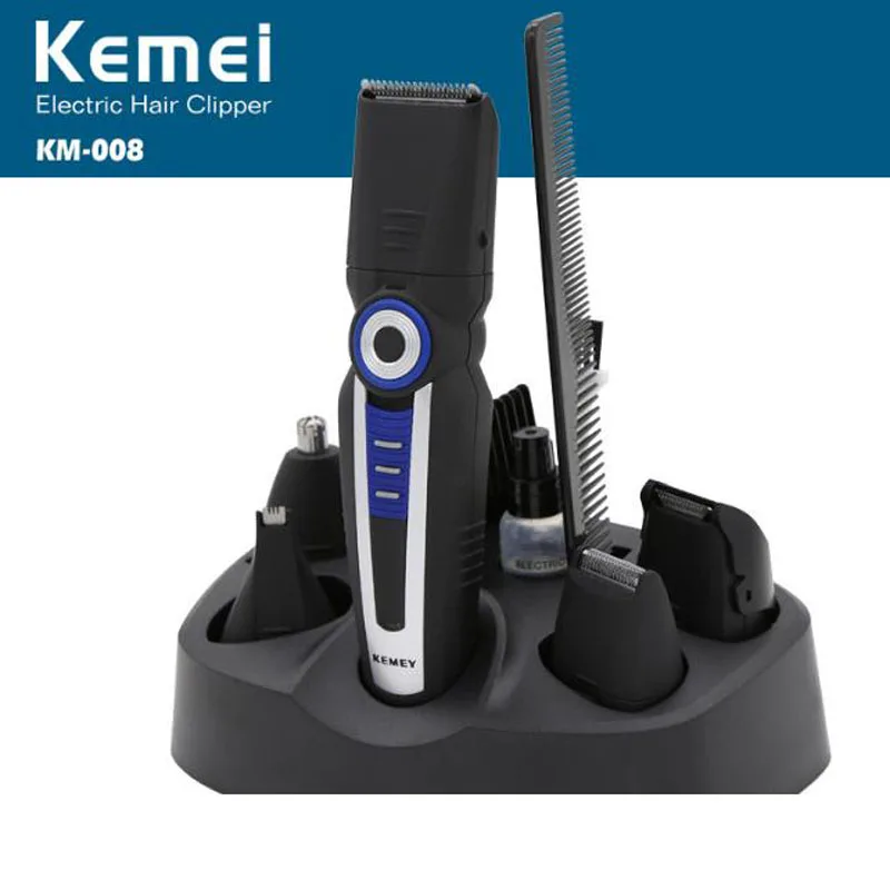 Kemei, KM-008, бритая грудь, волосы для лица, волосы для носа, бритвенная головка, машинка для стрижки волос, 6 в 1, электрическая машинка для стрижки волос