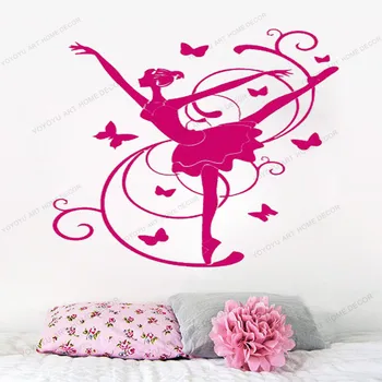 

Ballerina Wall Decal Ballet Sticker Gymnastic Decor Dancer decorations Sport wall graphics Bedroom Vinyl Girls Bedroom yw-569